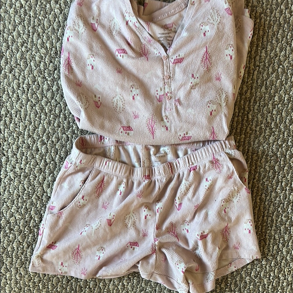 Blush Pink Patterned Pajama Set - image 1